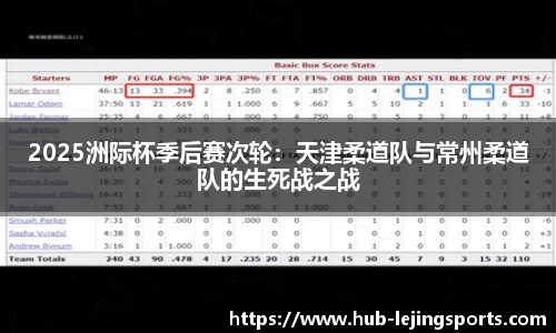 2025洲际杯季后赛次轮：天津柔道队与常州柔道队的生死战之战